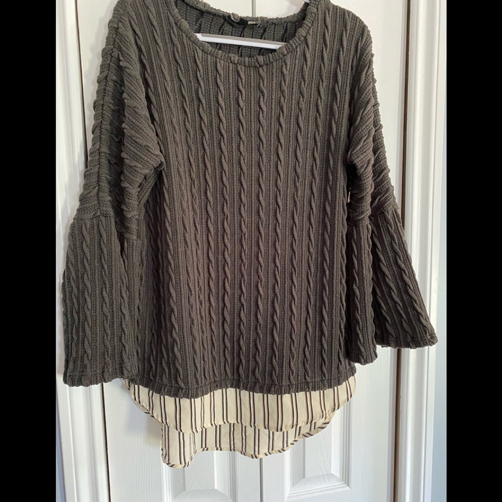 Grey textured and layered top